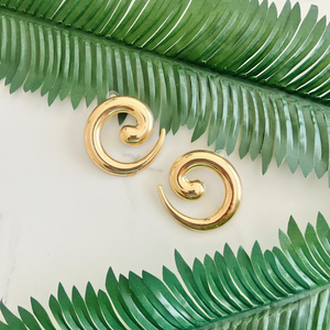 Siren Wave Gold Earrings